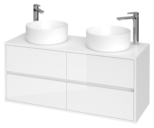 Set mobilier pentru lavoar pe blat Cersanit Crea 120, cu blat , alb - Img 3