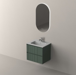 Set mobilier suspendat cu lavoar Nofer Pole 60 cm, mint mat