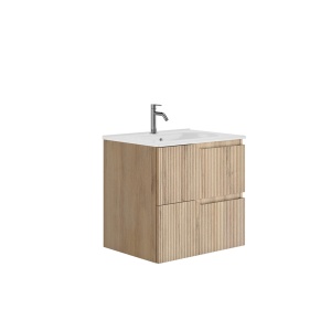 Set mobilier suspendat Gala Canaletto cu lavoar Luc 60 cm, wood bej