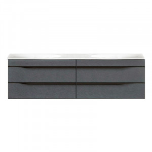 Set mobilier suspendat Kolpasan Malaya cu lavoar 140 cm, gri inchis - Img 2