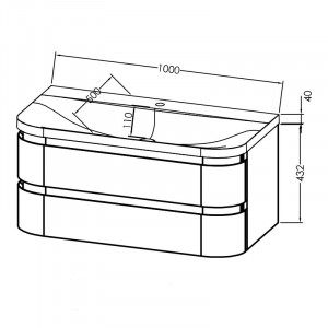 Set mobilier suspendat Kolpasan Vittoria cu lavoar 100 cm, alb mat - Img 6