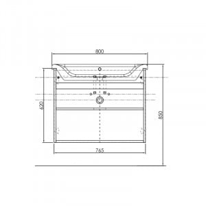 Set mobilier suspendat si lavoar Kolpasan Evelin 2 usi 80 cm, gri antracit - Img 3