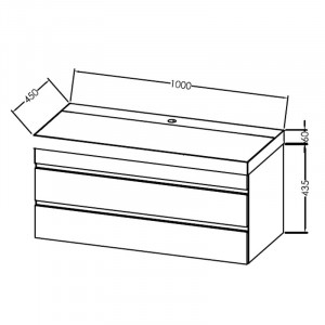 Set mobilier suspendat si lavoar Kolpasan Naomi 100 cm, alb - Img 4