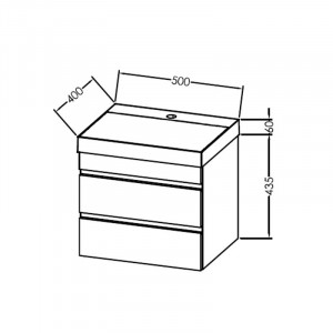 Set mobilier suspendat si lavoar Kolpasan Naomi 50 cm, dark concrete - Img 4