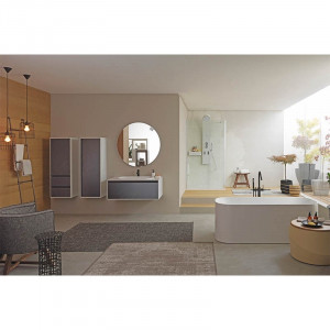 Set mobilier suspendat si lavoar Kolpasan Pandora 110 cm, black stone - Img 2