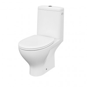 Set vas WC pe pardoseala Cersanit Moduo Clean on 650 rezervor 3/5 l si capac slim softclose alb