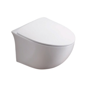 Set vas wc rimless suspendat, asimetric, cu capac softclose, Foglia Alice - Img 3