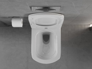 Set vas wc rimless suspendat, dreptunghiular, capac slim softclose, Foglia Bristol - Img 5
