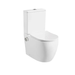Set vas wc stativ cu functie de bideu Foglia Eco, rezervor si capac soft close, alb lucios - Img 3