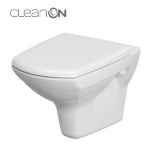 Set vas wc suspendat Cersanit Carina 548 Clean On + capac wc duroplast, cadere lenta