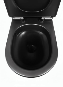 Set vas WC suspendat Rimless negru mat cu capac soft close - Img 3
