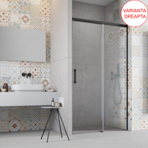 Usa de nisa glisanta Radaway Idea Black DWJ 140 cm, deschidere dreapta - Img 2