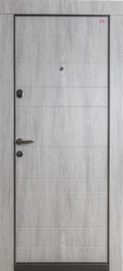Usa metalica apartament 102, dreapta, stejar grigio, 86x202 cm + accesorii