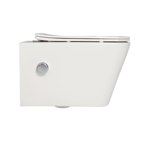 Vas wc suspendat cu functie bideu, Foglia Safari, Rimless, dreptunghiular, baterie crom, capac soft close - Img 5