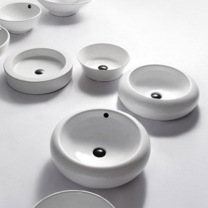 Ventil lavoar Fluminia NR-GB-O, cu capac ceramic, cu preaplin, negru lucios - Img 3