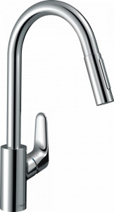 Baterie bucatarie Hansgrohe Focus E2 cu pipa inalta extractabila
