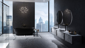 Baterie cada-dus FDESIGN Zaffiro, negru-roz auriu - Img 2