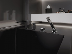 Baterie cu montaj pe cada Ferro Adore Black, negru/crom - Img 2