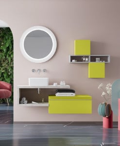 Blat MDF pentru lavoar Savini Due Linea L 80 x H 3.8 x P 46 cm beton - Img 2