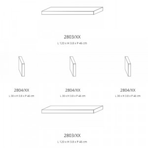 Blat pentru lavoar Savini Due Linea 120x46 cm rovere naturale - Img 2