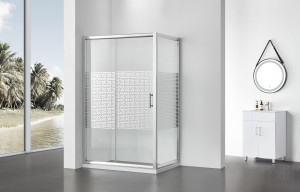 Cabina dus dreptunghiulara Belform Maze usa culisanta 120x80 cm crom