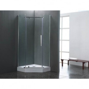 Cabina dus pentagonala Belform Clear, 80x80 cm, sticla 8 mm, crom - Img 3