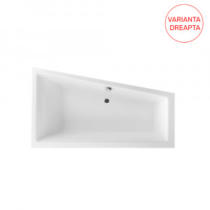 Cada baie asimetrica Radaway Palea 170x100cm, acril, orientare dreapta