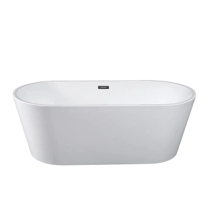 Cada baie freestanding Foglia Ovale, cu preaplin si sifon inclus, 170x75 cm, alb - Img 4