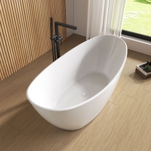 Cada baie freestanding ovala, Foglia Bella compozit, 158 x 77 cm - Img 6