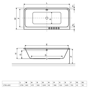 Cada baie rectangulara Radaway Arania, acril, 180x85cm - Img 5