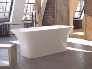 Cada freestanding compozit Besco Assos alba 160x70 cm - Img 5