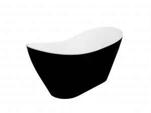 Cada freestanding compozit Besco Viya alb-negru 160x70 cm - Img 3