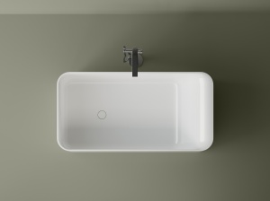 Cada freestanding dreptunghiulara, compozit alb mat, interior lucios, 150x76.2x53.5 cm, Foglia Toscana - Img 4