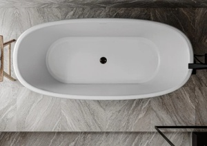 Cada freestanding Miraggio Anastasia compozit 175x80 cm alb lucios - Img 6