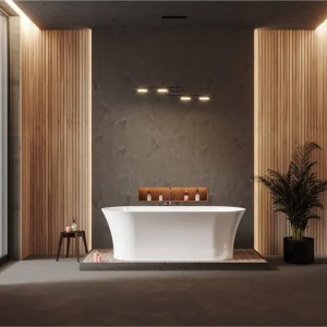 Cada freestanding Miraggio Helga compozit 150x85 cm alb lucios