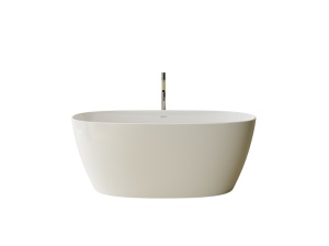 Cada freestanding ovala, compozit alb mat, interior lucios, 160x78.7x61.5 cm, Foglia Lumia - Img 2