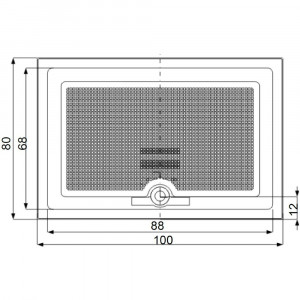 Cadita dus dreptunghiulara acril Belform Cubo 100x80x15 cm - Img 2