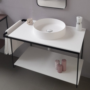 Cadru metalic cu blat, polita si lavoar Kuma ZOOM CI39 LOFT style, RECTOR, 80 cm - Img 2