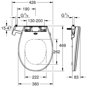 Capac wc Grohe BAU CERAMIC cu functie de bideu - Img 10