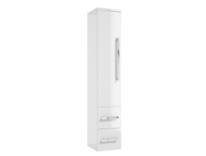 COLOANA MOBILIER GRANADA, 30,2X33X162.5 CM, O USA REVERSIBILA SI DOUA SERTARE SOFT-CLOSE, MANERE CROM, ALB LUCIOS - Img 3
