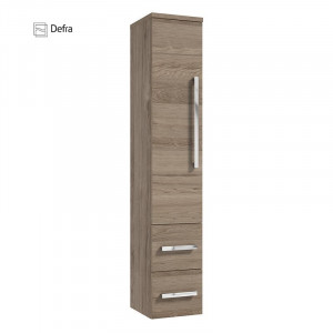 COLOANA MOBILIER GRANADA, 30,2X33X163.2 CM, O USA REVERSIBILA SI DOUA SERTARE SOFT-CLOSE, MANERE CROM, ALB NUC ROCKFORD