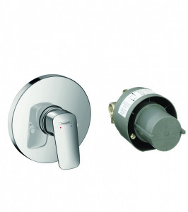 Corp incastrat + ornament baterie dus Hansgrohe Logis crom (13620180 + 71606000)