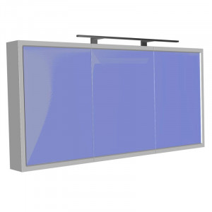 Dulap 3 usi cu oglinda iluminare LED Kolpasan Blanche, 145 cm, alb