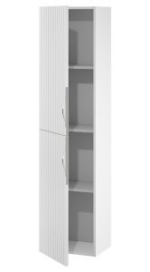Dulap coloana Cersanit Tirso, mdf, cu usi, riflat, 160x40x30 cm, alb mat - Img 3
