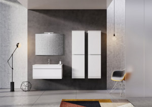 Dulap coloana Oristo Horyzont cu usi, 150x40.2x34.8 cm, alb - Img 2