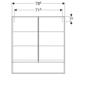 DULAP CU OGLINDA 80 CM SELNOVA SQUARE CU DOUA USI, NUC AMERICAN HICKORY DESCHIS - Img 7