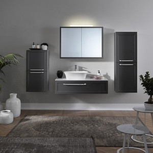 Dulap mediu suspendat Kolpasan Blanche, 2 usi, 92 cm, antracit - Img 2