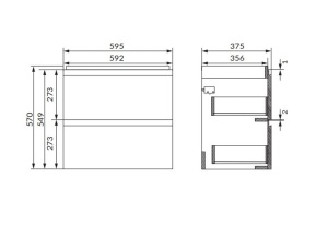 Dulap pentru lavoar slim MODUO 60 cm ,chasmir - Img 2