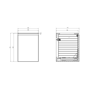Dulap suspendat Cersanit MODUO 40 cm pentru blat cu cos rufe, casmir - Img 3