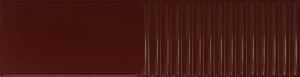 Faianta Tubadzin Groove burgundy 2 gloss STR 7.8x29.8 cm